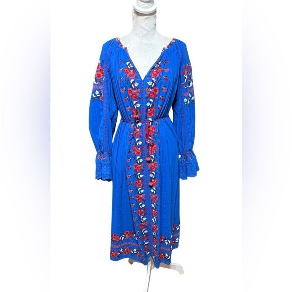 Ulla Johnson Filia Embroidered Blue Dress Size 2 READ - Picture 2 of 8